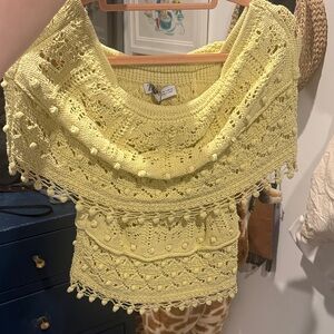 Zara Yellow Crochet Blouse